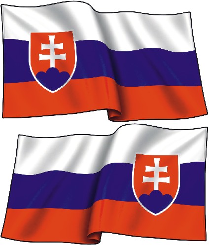 Samolepka Slovenská vlajka rozevlátá