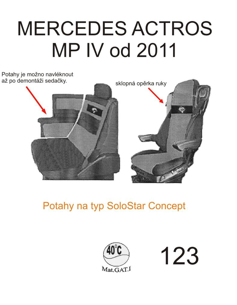 Potahy sedadel MERCEDES č.123 - manšestr