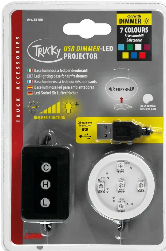Led osvětlení 7 barev, 5xLED, 1m, USB