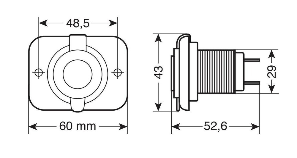 Vestavná zásuvka USB A + USB C, 12/24V