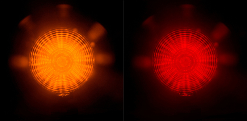 Loki-Star LED světlo, 12/24V - červeno/oranžové