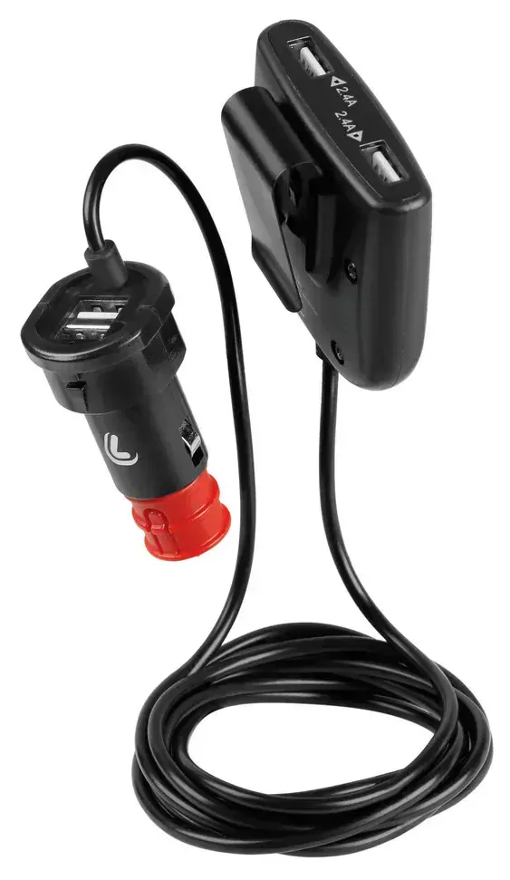 Nabíječka 4x USB A s prodloužením 180cm, 12/24V, 7800mA