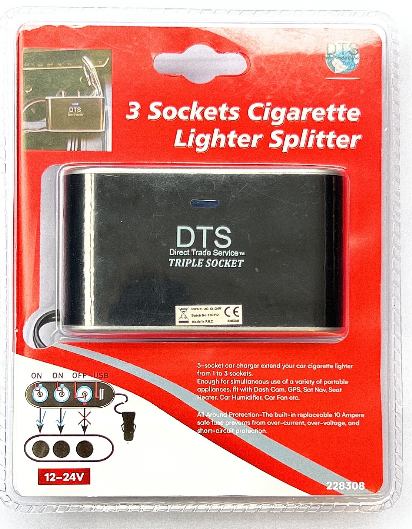 Roztrojka s USB a LED osvětlenými vypínači, 12/24V