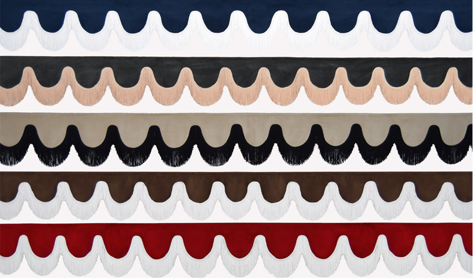 Bordura nad přední okno (třásně) – vlastní barevná kombinace