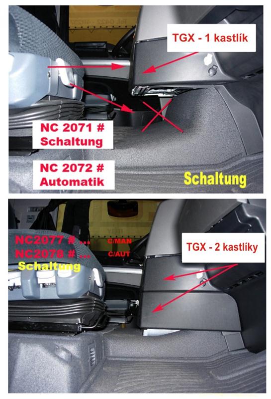 autokoberec MAN TGX od 2020 automat (2 kastlíky) – vlastní kombinace /vzor 1/ – alcantara
