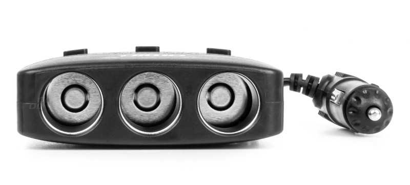 Roztrojka zapalovače s vypínači 12/24V, 2x USB, 100W