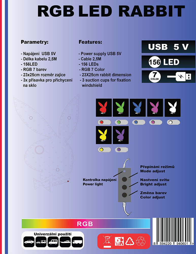 Světelný RGB zajíc