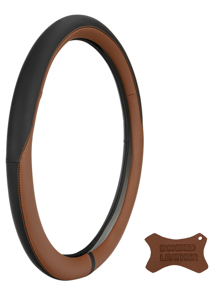 Potah na volant 44-46 cm, kožený - hnědý