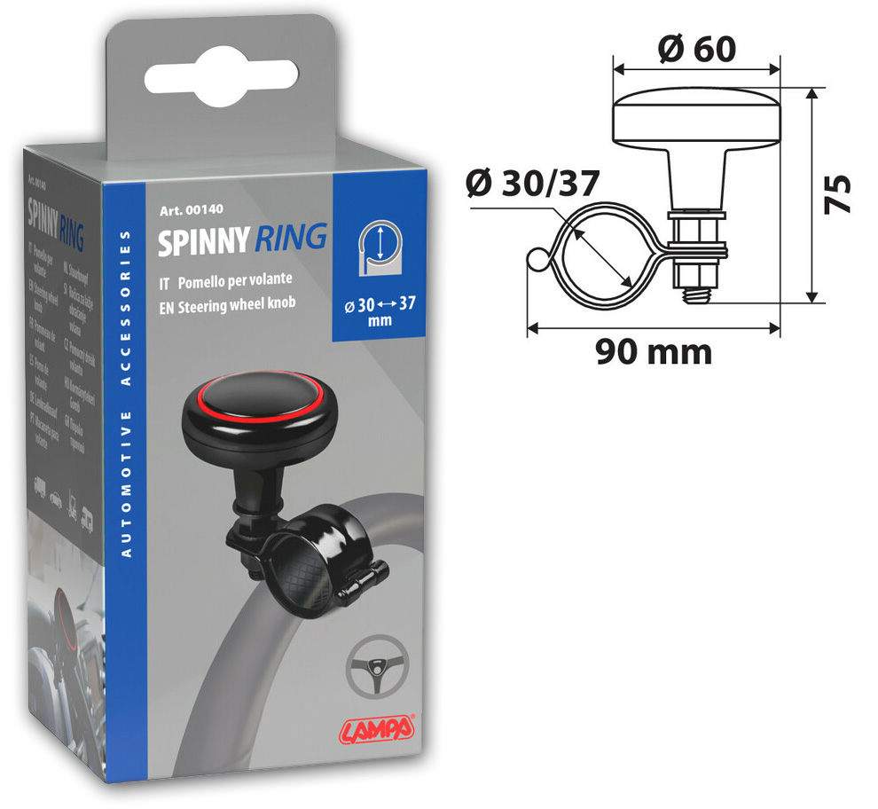 Koule na volant, černo/červená ⌀ 30-37mm