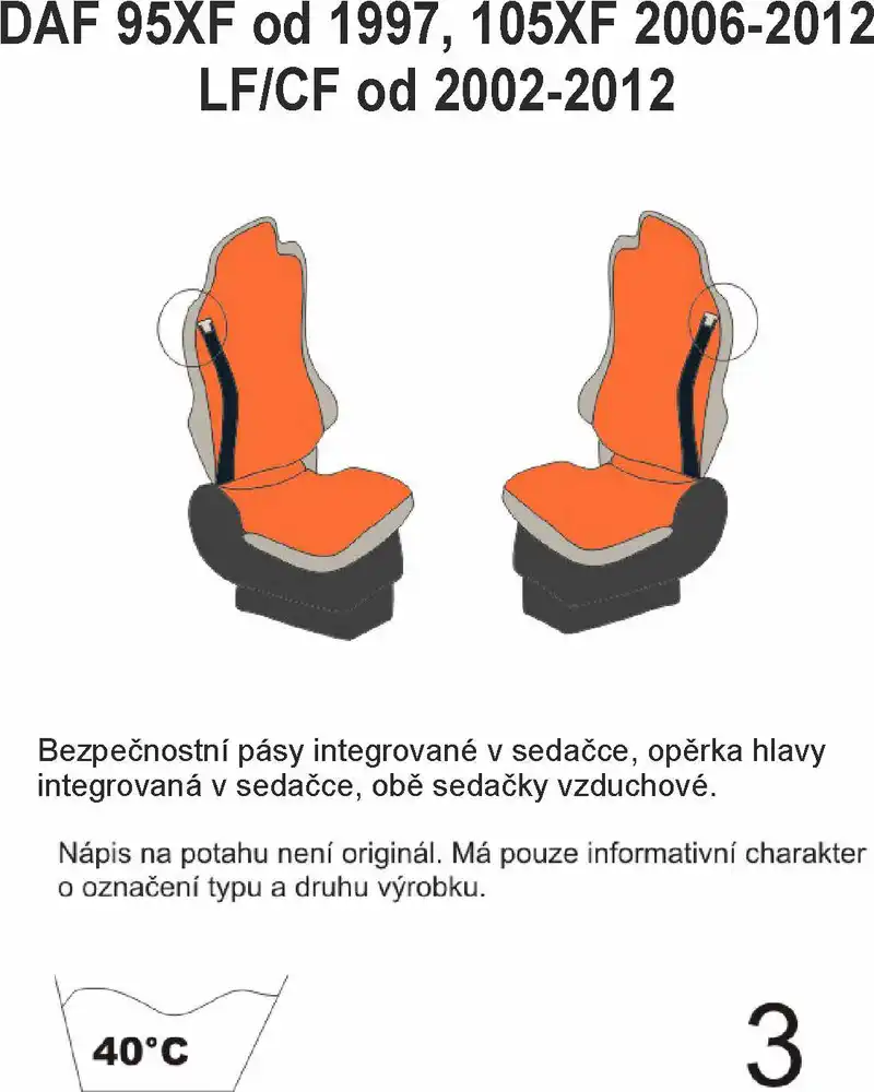 Potahy sedadel DAF č.3 – manšestr