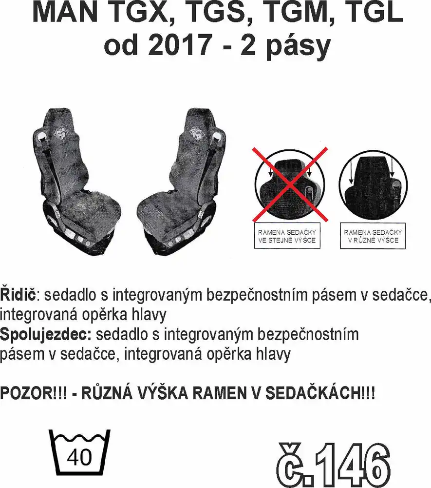 Potahy sedadel MAN č.146 – manšestr