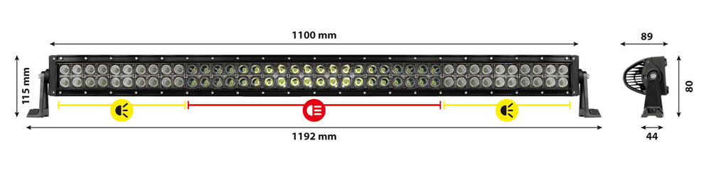 LED bar zakřivený 110cm