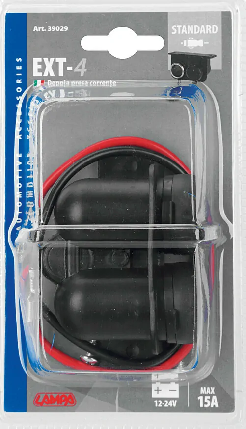Vodotěsná zásuvka - dvojitá 12/24V