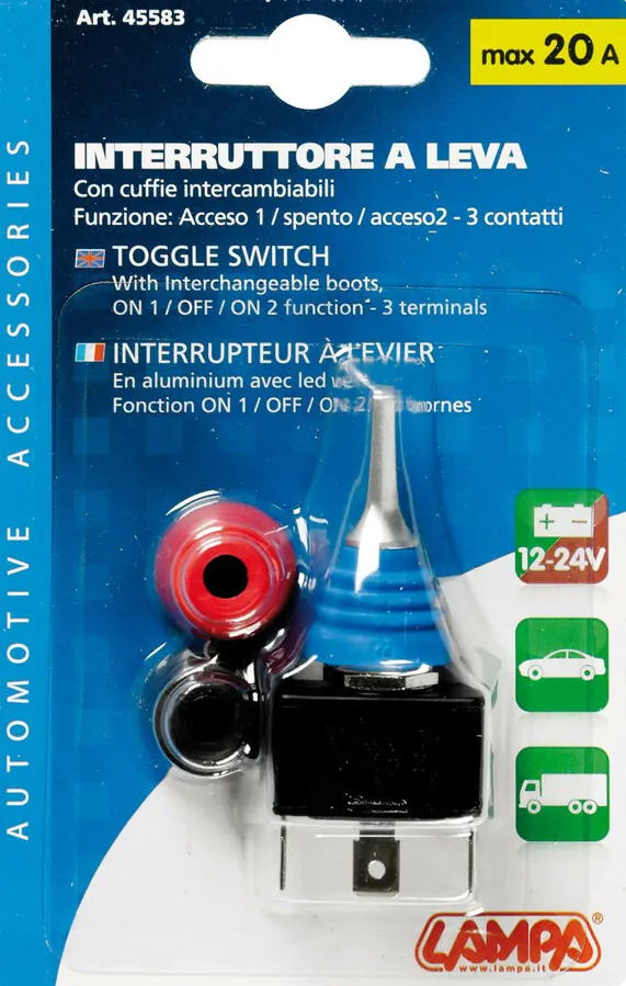 Páčkový spínač s výměnnými kryty 12/24V