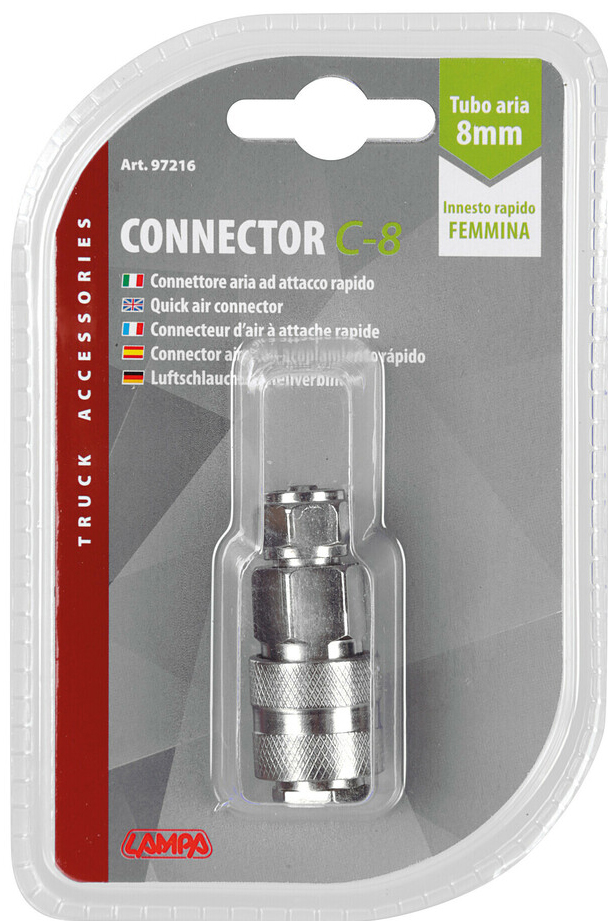 Zásuvka pro vzduchové hadice Ø 8 mm