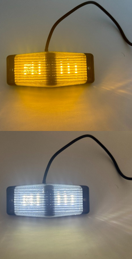 LED Double Burner kouřovo bílé/oranžové, 12-32V