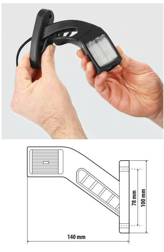 Poziční světlo LED Alpfa Flex12 - levé