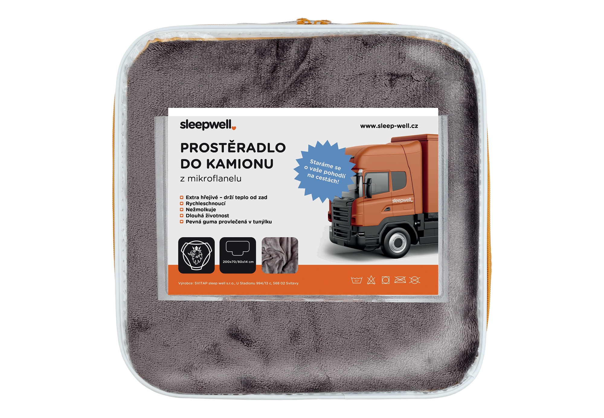 Prostěradlo mikroflanel SCANIA / VOLVO bez výřezu