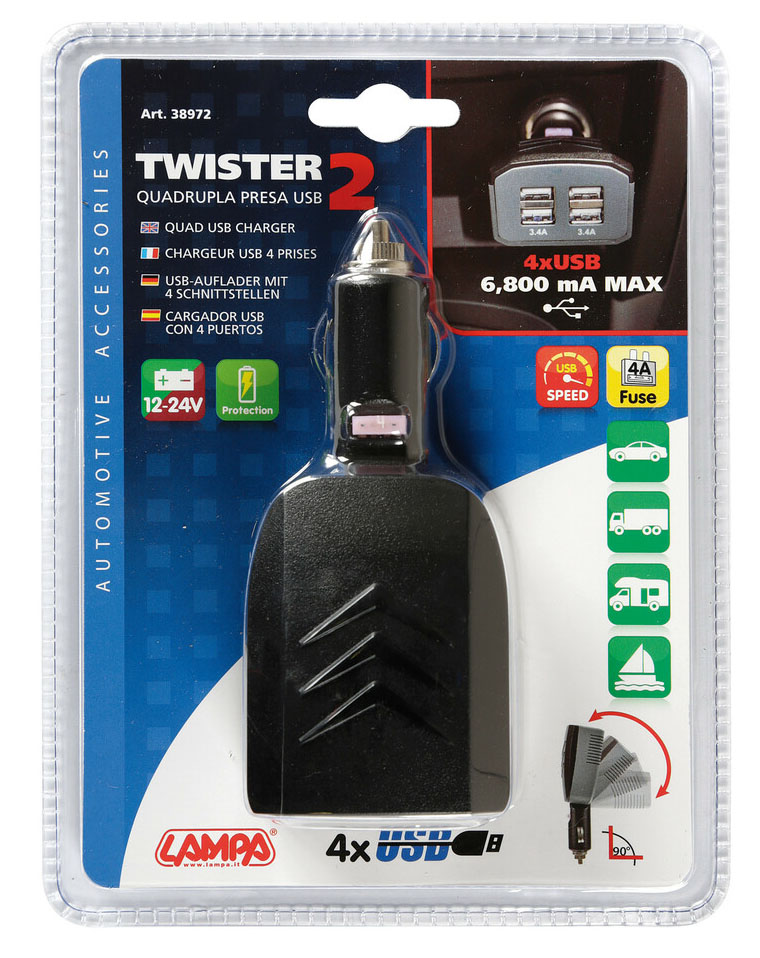 Nabíječka 4x USB 12/24V, 6800mA
