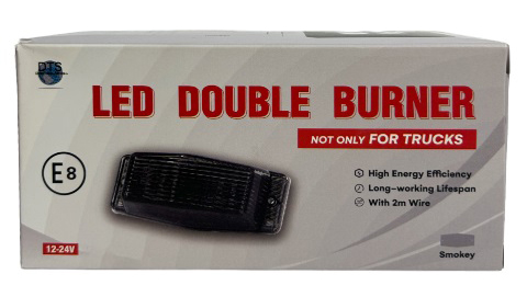 LED Double Burner kouřovo bílé/oranžové, 12-32V