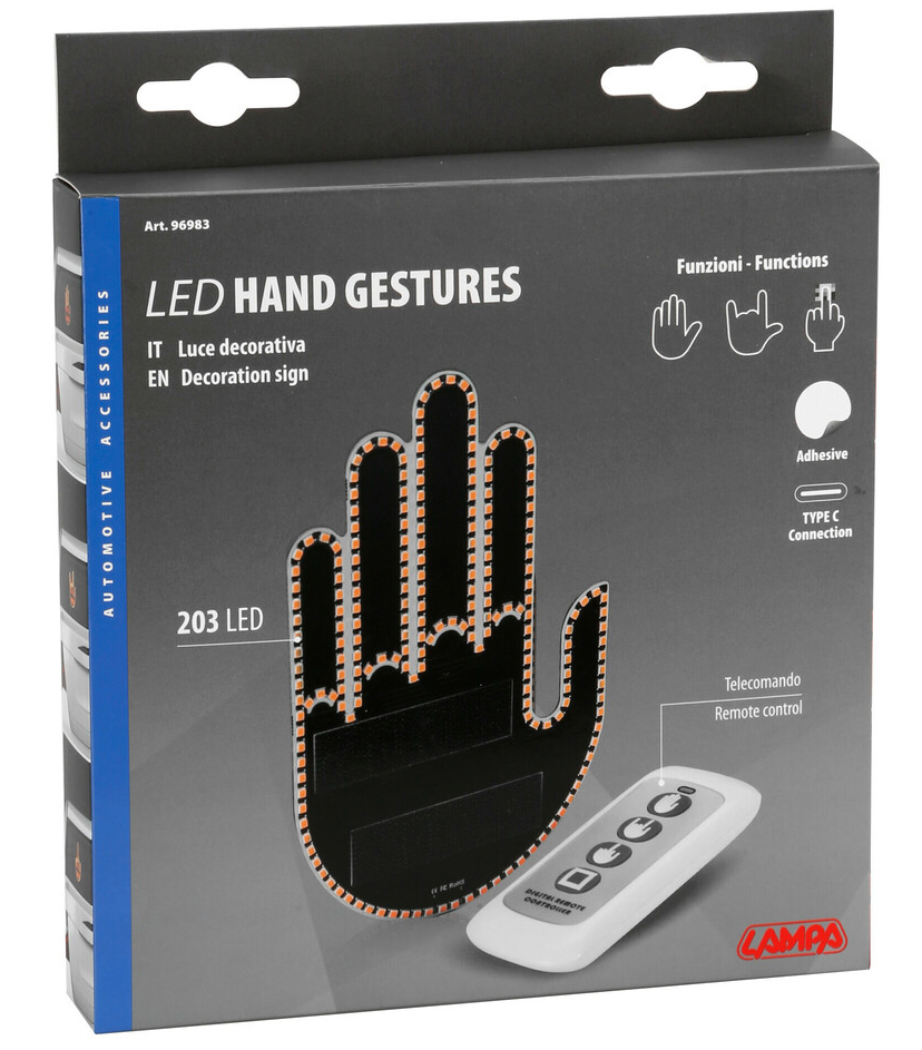 LED ruka s gesty
